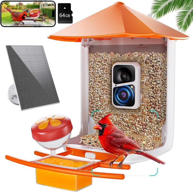 Smart Bird Feeder with Camera, Solar Powered Bird House with AI ...