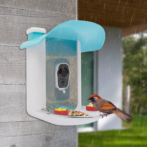 Smart Bird Feeder with 1080P HD Camera, Waterproof, Bird House with Night Vision AI Recognition for Outside