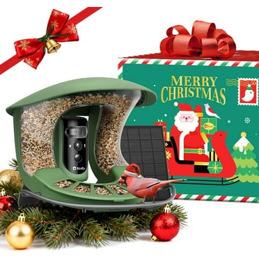 Birdfy 2 Smart Bird Feeder with Camera, AI Identifies 6000+ Bird Species, Dual-Lens 2K+1080P Camera for Live Streaming & Close-Up Photos, Solar-Powered, Perfect Christmas Gift