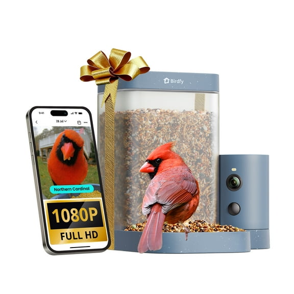 Birdfy Smart Bird Feeder with Camera, 60FPS Smooth Video, AI Bird Identification & Instant Alerts, Auto Capture, Perfect Gift for Bird Lovers
