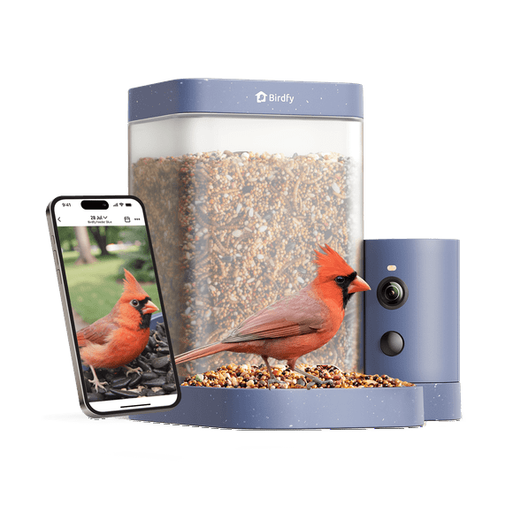 Birdfy Smart Bird Feeder with Camera, 60FPS Smooth Video, AI Bird Identification & Instant Alerts, Auto Capture, Perfect Gift for Bird Lovers