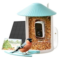 Smart Bird Feeder with Camera, Netvue Birdfy Bird Feeders Camera with AI Identify for Bird Lover, Blue (Christmas Box)