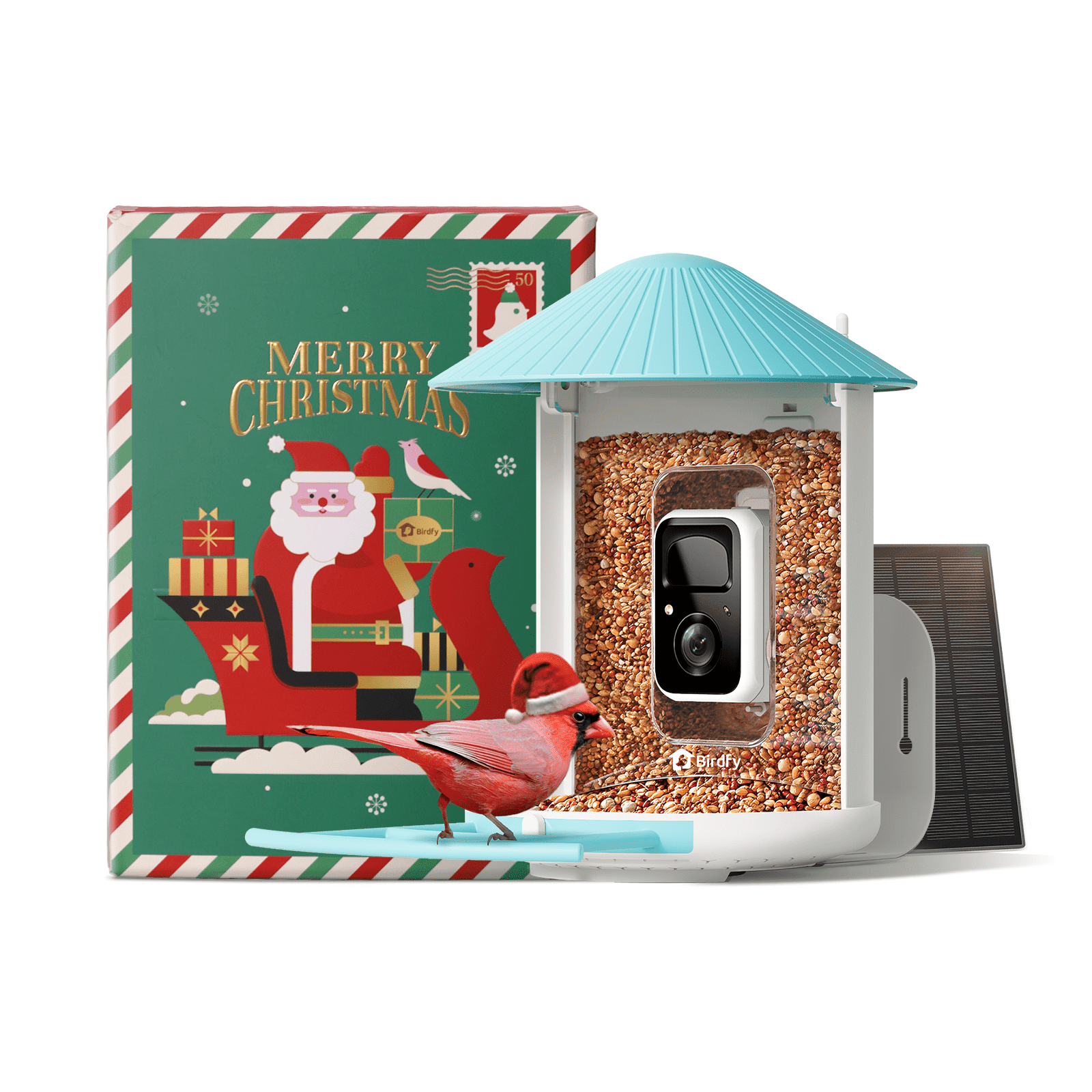 Netvue Birdfy Smart Bird Feeder with Camera and AI Bird Identification by Subscription - Christmas Packaging Perfect Gift for Bird Lovers