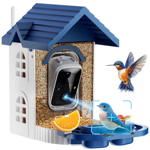 Smart Bird Feeder with Camera-Squirrel Proof & Weatherproof Outdoor Bird Watching Feeder with 2K HD AI Bird