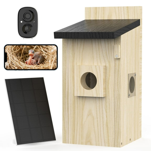 Smart Bird Houses for Outside Solar Powered,4MP Birdhouse Camera for Outdoors, Watch Bird Nesting & Hatching in Real Time, AI Identify Bird Behavior & Create, DIY Ideal Gift