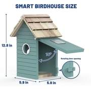 Smart Birdhouse with HD Camera, Rotating 75  Door & Real-Time Monitoring, Weatherproof Outdoor Bird House for Bird Watching & Nest Monitoring, Ideal Gift for Bird Lovers