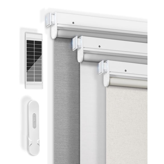 Smart Blackout Electric Window Blinds Manner Snow-white 18"W x 72"H