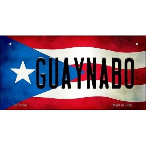 Smart Blonde BP-11346 3 x 6 in. Guaynabo Puerto Rico State Flag Novelty Metal Bicycle Plate