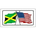 thumbnail image 1 of Smart Blonde BP-11515 3 x 6 in. Jamaica & USA Flag Novelty Metal Bicycle Plate, 1 of 1