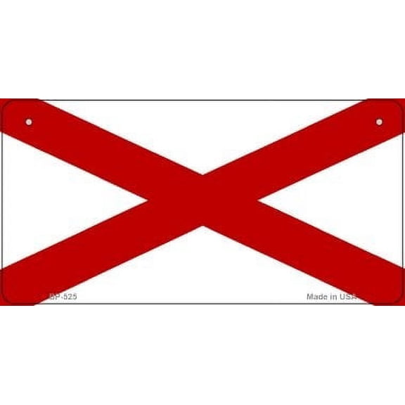 Smart Blonde BP-525 3 x 6 in. Alabama Flag Novelty Metal Bicycle Plate