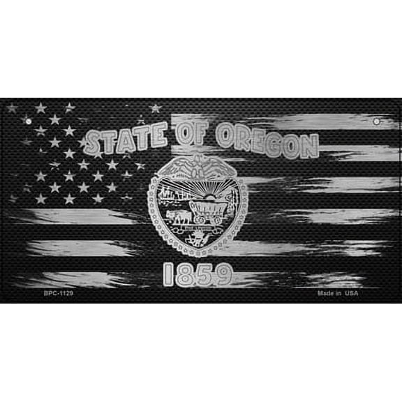 Smart Blonde BPC-1129 3 x 6 in. Oregon Carbon Fiber Effect Novelty Metal Bicycle Plate