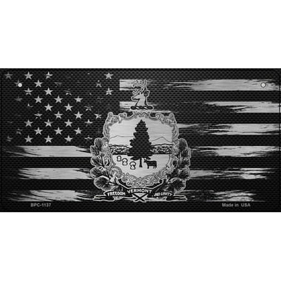 Smart Blonde BPC-1137 3 x 6 in. Vermont Carbon Fiber Effect Novelty Metal Bicycle Plate