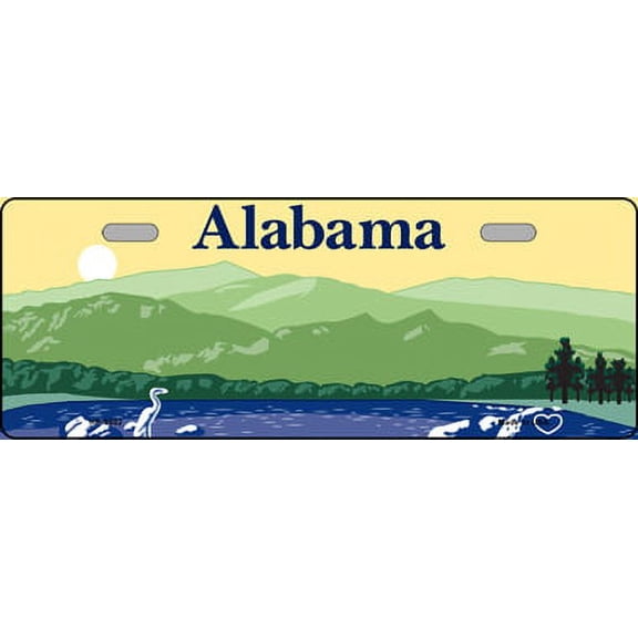 Smart Blonde HP-9502 4.5 x 12 in. Alabama Blank State Background Novelty Metal Half Plate