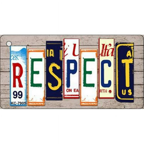 Smart Blonde KC-7905 Respect Wood License Plate Art Novelty Key Chain