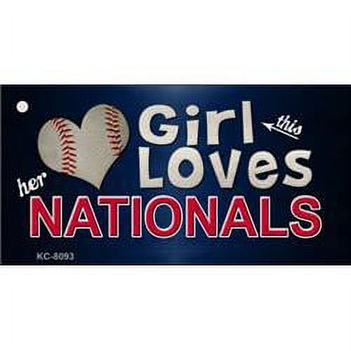 Smart Blonde KC-8093 1. 5 x 3 inch This Girl Loves Her Nationals Novelty Metal Key Chain