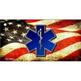 thumbnail image 1 of Smart Blonde KC-8642 1. 5 x 3 inch EMT Logo with USA Flag Novelty Metal Key Chain, 1 of 1