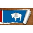 thumbnail image 1 of Smart Blonde KC-9056 1. 5 x 3 inch Wyoming Flag Scroll Novelty Key Chain, 1 of 1