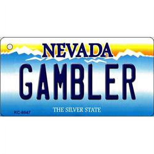 Smart Blonde KC-9547 1. 5 x 3 inch Gambler Nevada Background Novelty Key Chain