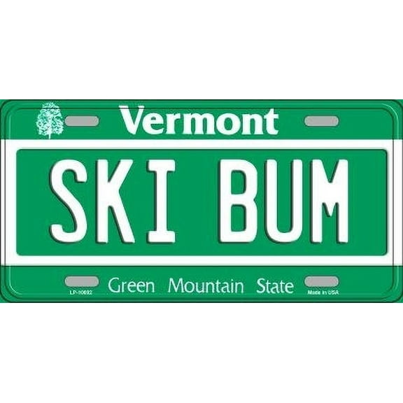 Smart Blonde LP-10692 6 x 12 in. Ski Bum Vermont Novelty Metal Vanity License Plate Tag