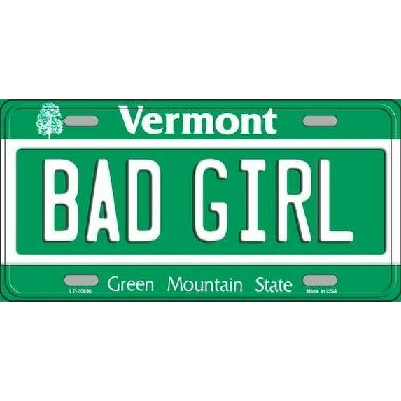 Smart Blonde LP-10696 6 x 12 in. Bad Girl Vermont Novelty Metal Vanity License Plate Tag