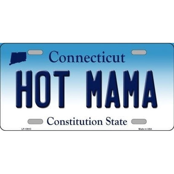 Smart Blonde LP-10910 6 x 12 in. Hot Mama Connecticut Novelty Metal Vanity License Plate Tag