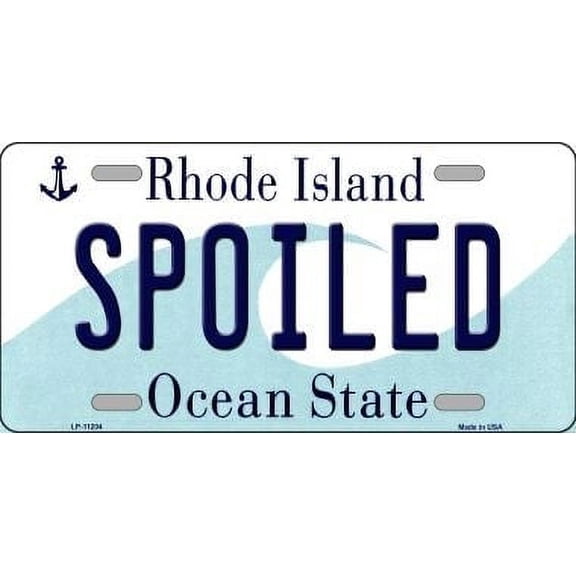 Smart Blonde LP-11204 6 x 12 in. Spoiled Rhode Island Novelty Metal Vanity License Plate Tag
