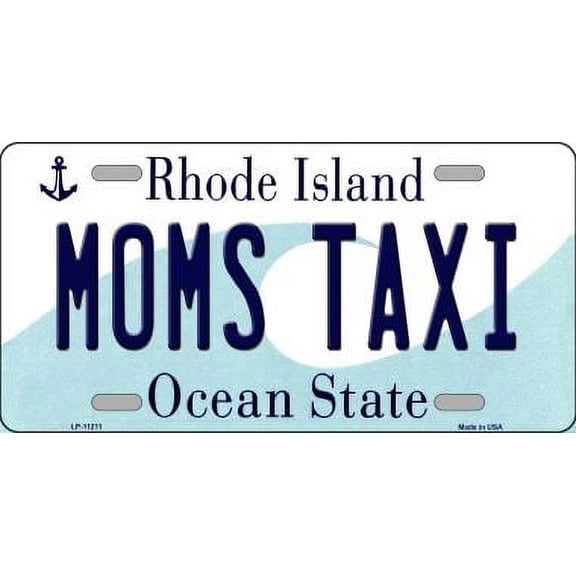 Smart Blonde LP-11211 6 x 12 in. Moms Taxi Rhode Island Novelty Metal Vanity License Plate Tag