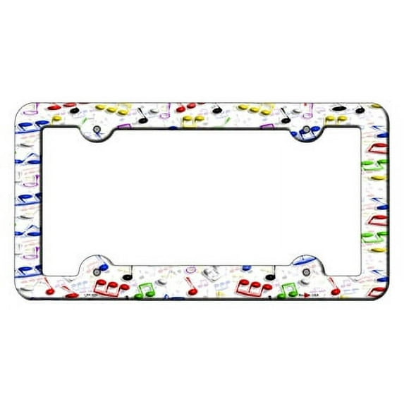 Smart Blonde LPF-028 6 x 12 in. Music Notes Novelty Metal License Plate Frame
