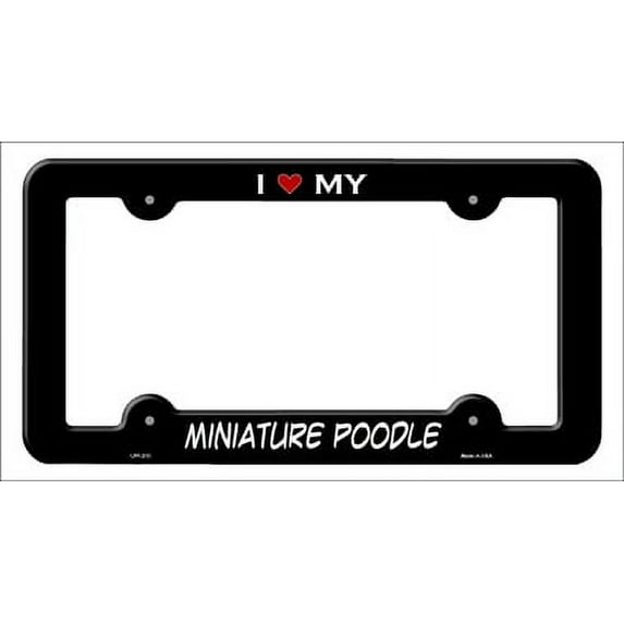 Smart Blonde LPF-213 6 x 12 in. Miniature Poodle Novelty Metal License Plate Frame