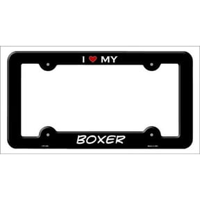 Smart Blonde LPF-236 6 x 12 in. Boxer Novelty Metal License Plate Frame