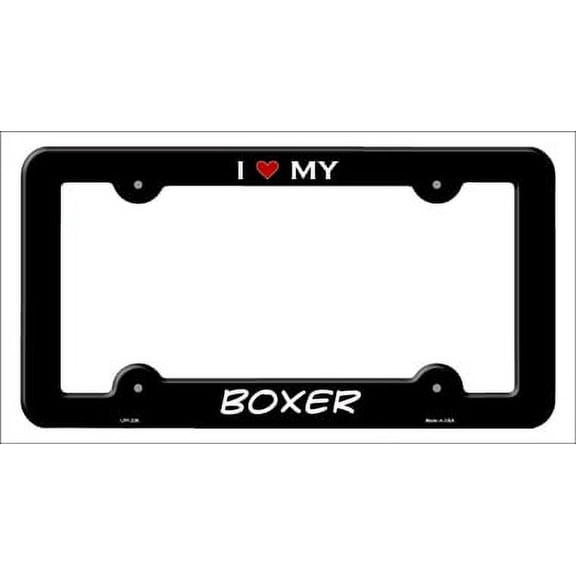 Smart Blonde LPF-236 6 x 12 in. Boxer Novelty Metal License Plate Frame