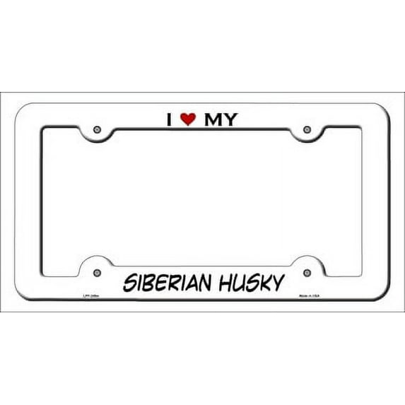 Smart Blonde LPF-249 6 x 12 in. Siberian Husky Novelty Metal License Plate Frame