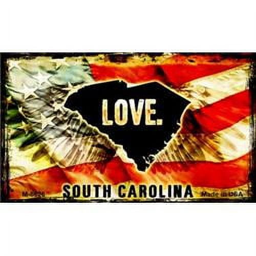 Smart Blonde M-8626 3. 5 x 2 inch Love South Carolina Novelty Metal Magnet