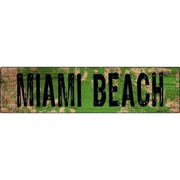 Smart Blonde MK-1418 3 x 12 in. Miami Beach Novelty Mini Metal Street Sign