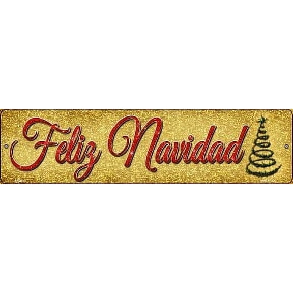 Smart Blonde MK-660 3 x 12 in. Feliz Navidad Novelty Mini Metal Street Sign