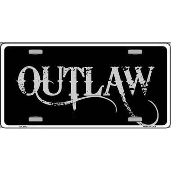Smart Blonde Outlaw Metal License Plate