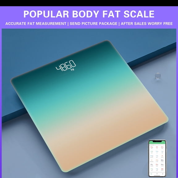 Smart Bluetooth Body Fat Scale, ZzCityTK High Accuracy Health Monitor with 14 Key Metrics, Digital Bathroom Scale for Weight Syncs to Fitness Apps, Green