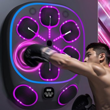 Workout Equipment 2025 Music Boxing Machine – Bluetooth Interactive Punching Trainer With LED Lights (Wall Mountable) 13 Year Old Boy Gifts