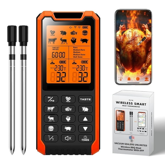 Pravette Residential LCD Instant Read Meat Food Thermometer