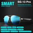 thumbnail image 1 of Smart Bluetooth Polarized Sunglasses with Speaker, UV Protection, Unisex, Black, 1 of 6