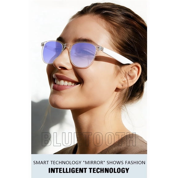 Smart Bluetooth Polarized Sunglasses with Speaker, UV Protection, Unisex, Blue