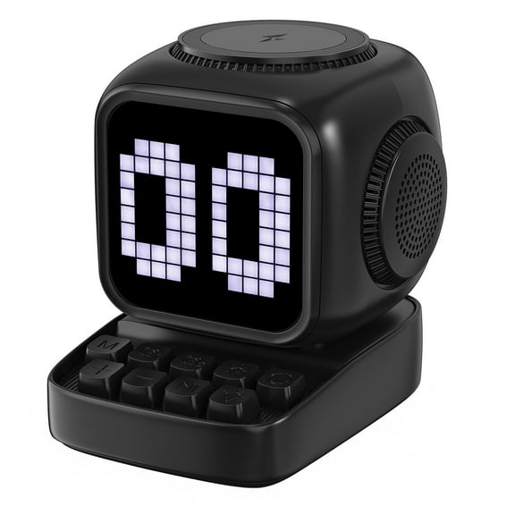 Smart Bluetooth Speaker with Wireless Charging & Clock - 15W Magnetic Fast Charging, Rhythm Lights, Touch Controls, Immersive Sound