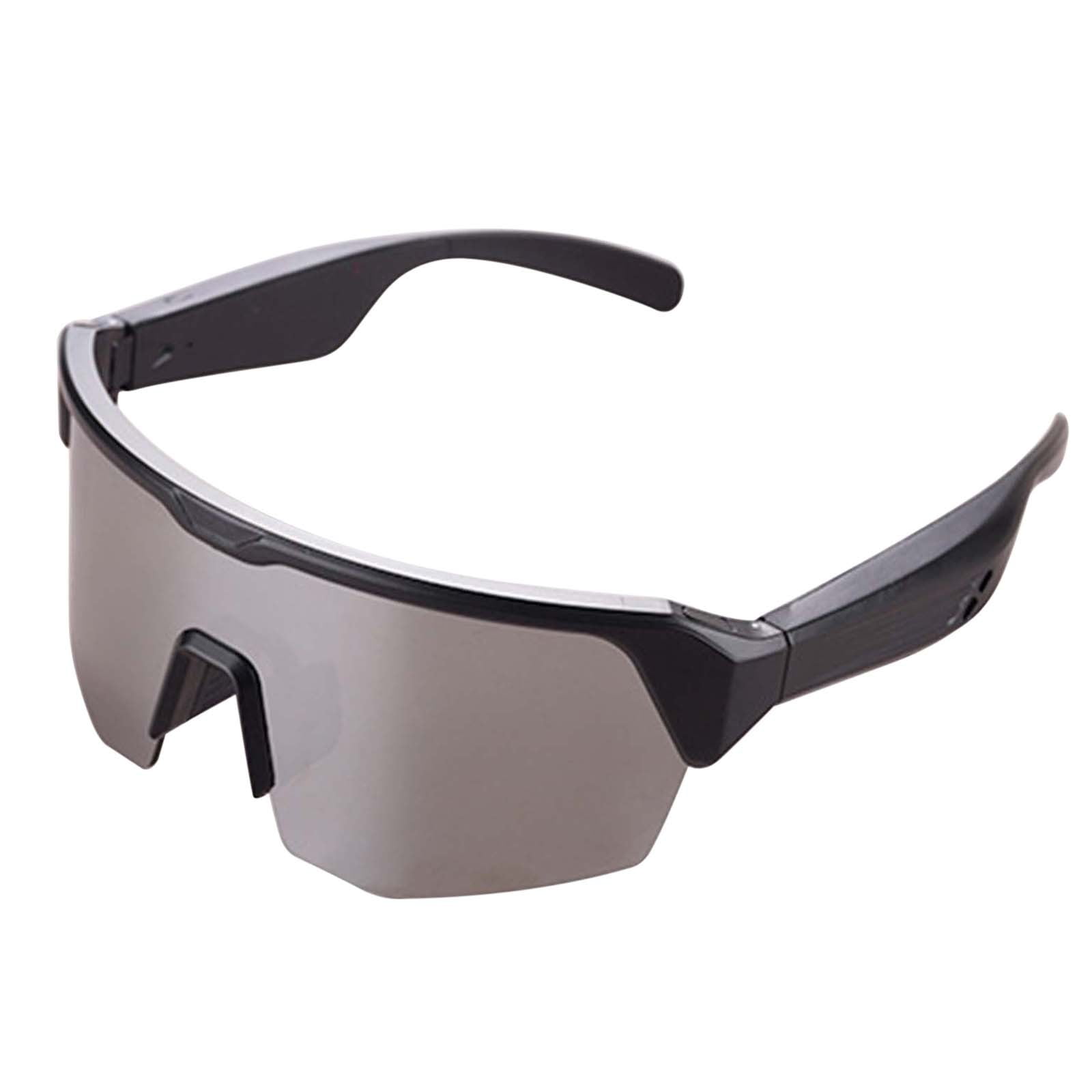 Smart Bluetooth Sunglasses, Outdoor Fashion Bluetooth glasses for Women Men, Built-in Mic & Open Ear Music Speakers, UV Protection for Running & Outdoor Activities(Silver)