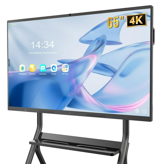 Smart Board,55 Inch Interactive Whiteboard 4K Touchscreen Built in Ultra High Definition Camera Open App Ecosystem, Digital Presentation Electronic Smart WhiteBoard for Classroom Home Office