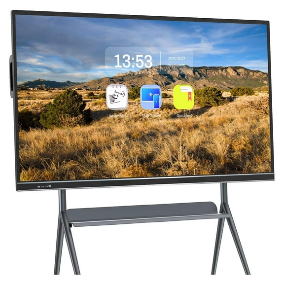 Smart Board 75 Inch All-in-One Touch Screen Interactive Whiteboard, Dual System & Cloud Sharing! Ideal for Instant Classroom Collaboration, Office Presentations & Seamless Education