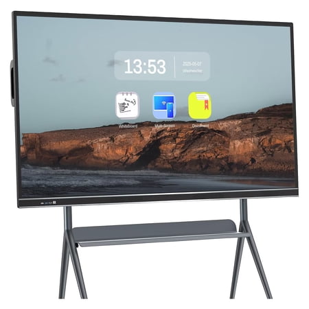 Smart Board, 75''Touch Screen All-In-One Computer 1080p monitor Interactive Whiteboard, Wireless Projection Smart Board for classroom, education and Office
