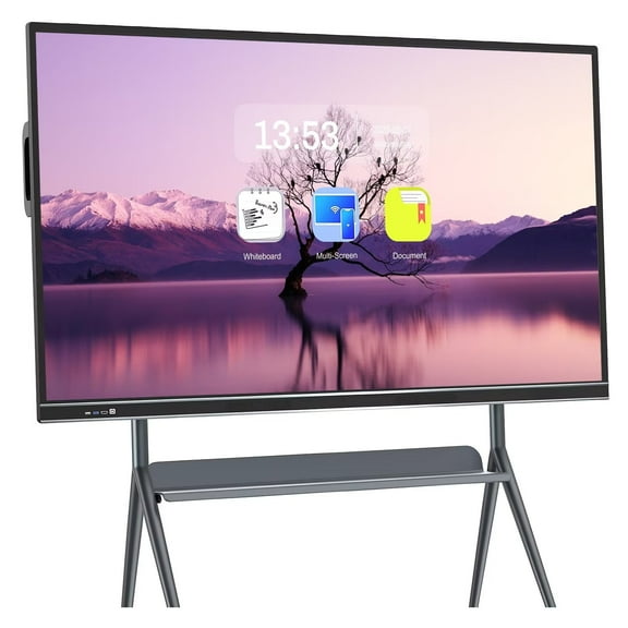 Smart Board for Classroom, 75 Inch Touch Screen All-In-One Compute Multi-Touch Dual System Interactive Whiteboard for Conference and Education