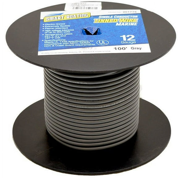 Smart Boat Single Conductor Wire 3981377 | Tinned 12 Gauge (100 Feet)