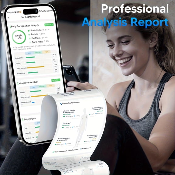 Smart Body Composition Scale with 8-Electrode Precision,Measures 27+ Metrics Including BMI, Muscle and Fat Mass,Features Sensory Handles and Large Display, Syncs with Health Apps for Gym and Home Use
