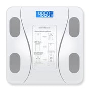 Smart Body Fat Scale with Led Display - Digital Bathroom Scale with Bluetooth, for Body Composition Measurement, Muscle Mass, BMI, and Body Water Analysis, Home Fitness and Daily Wellness Use White